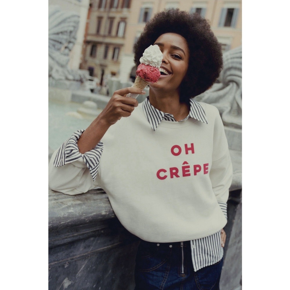 Anthropologie Maeve X Jordan Nixon Oh Crepe Pullover Sweatshirt Women's Size XL